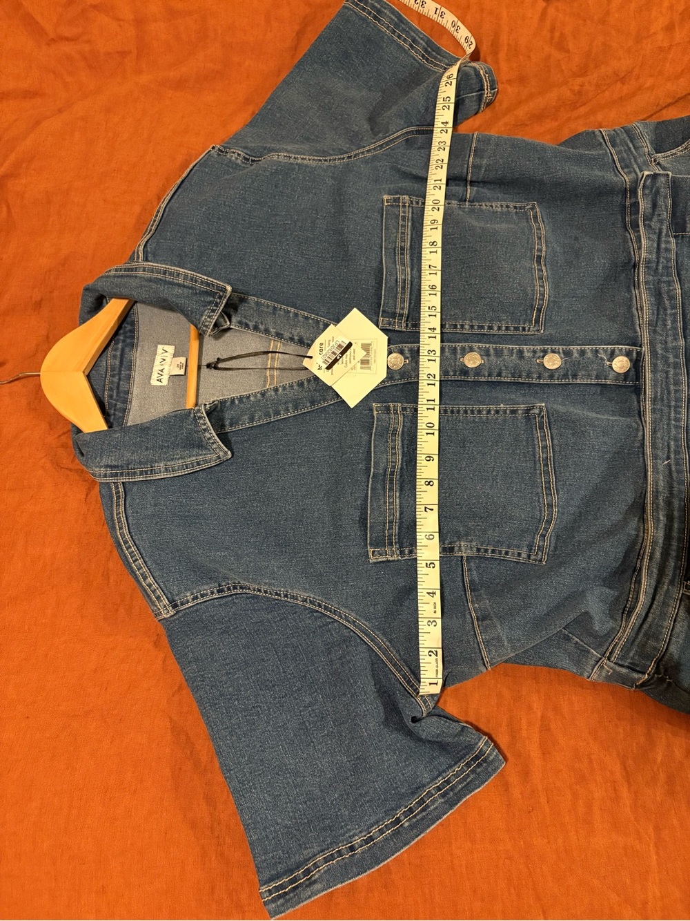Ava & Viv Blue Denim Shirt Mini Romper SZ 2X NWT - Picture 7 of 12